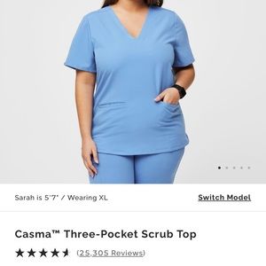 Ceil Blue Figs Casma Three-Pocket Scrub Top
